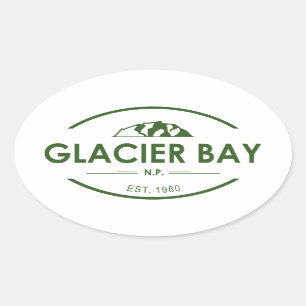 Pegatina Ovalada Parque nacional de la Bahía del Glaciar