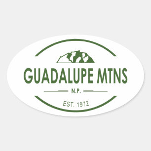 Pegatina Ovalada Parque nacional de las Montañas Guadalupe