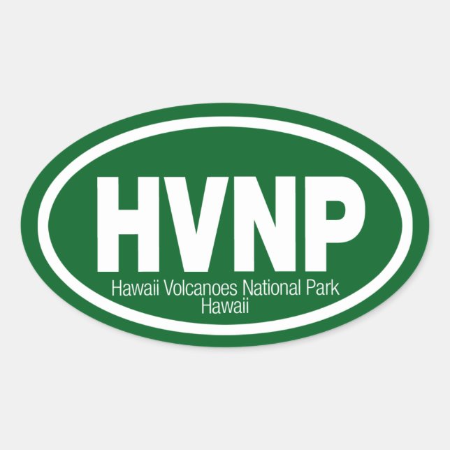Pegatina Ovalada Parque nacional de los Volcanes de Hawái (Anverso)