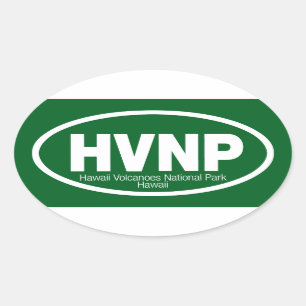 Pegatina Ovalada Parque nacional de los volcanes de Hawaii