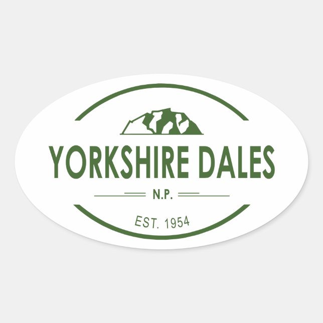 Pegatina Ovalada Parque nacional de Yorkshire Dales (Anverso)