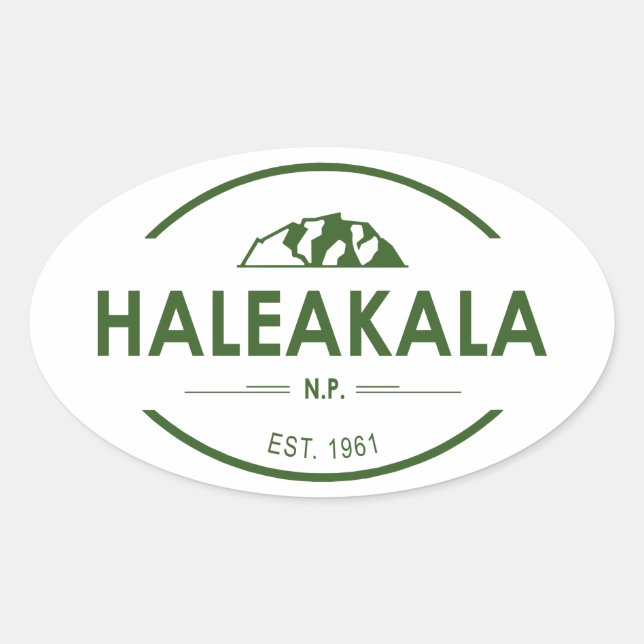 Pegatina Ovalada Parque nacional Haleakala (Anverso)