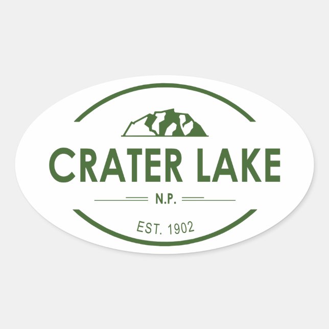 Pegatina Ovalada Parque nacional Lago Crater (Anverso)