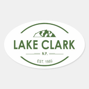 Pegatina Ovalada Parque nacional Lake Clark
