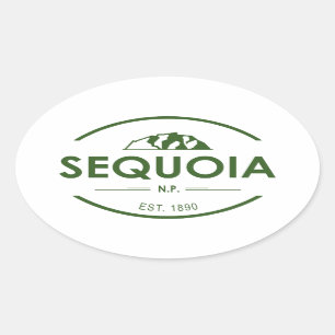 Pegatina Ovalada Parque nacional Sequoia