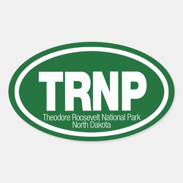 Pegatina Ovalada Parque nacional Theodore Roosevelt (Anverso)