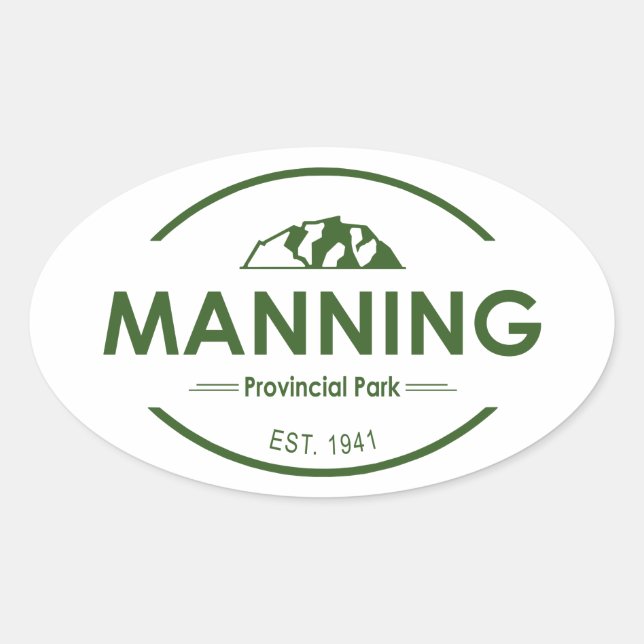 Pegatina Ovalada Parque provincial de Manning (Anverso)