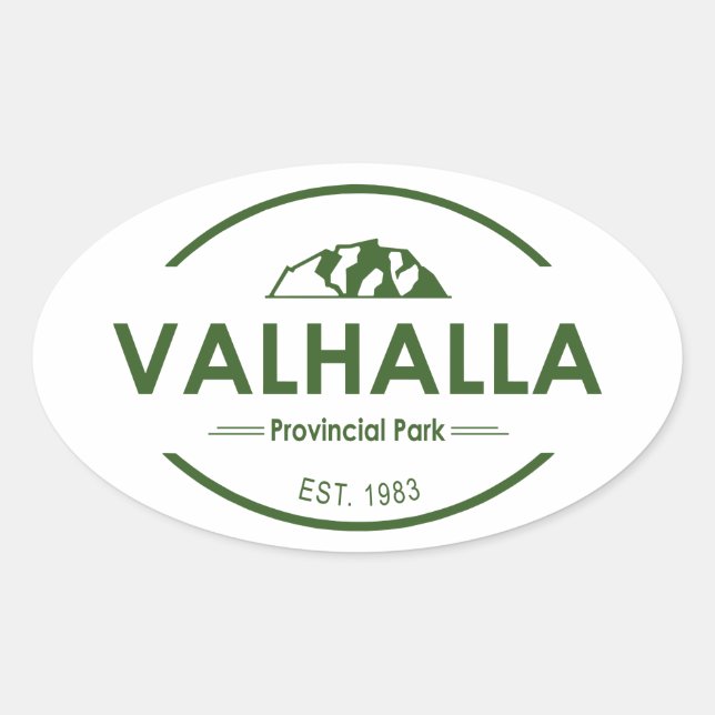 Pegatina Ovalada Parque provincial de Valhalla (Anverso)