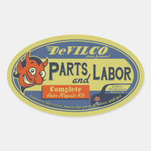 Pegatina Ovalada Partes y trabajo