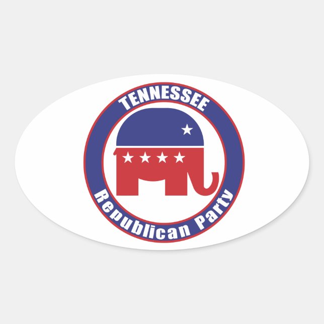 Pegatina Ovalada Partido Republicano de Tennessee (Anverso)