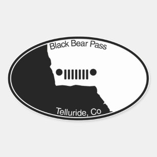 Pegatina Ovalada Paso del oso negro - telururo, Co.