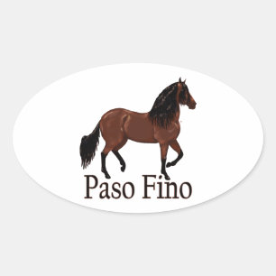 Pegatina Ovalada Paso Fino Bay "Paso Fino"