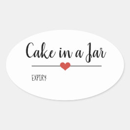 Pegatina Ovalada Pastel en un bote personalizado de escritura blanc