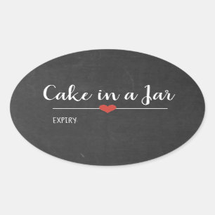Pegatina Ovalada Pastel en un personalizado de pizarra negra