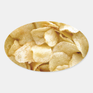 Pegatina Ovalada Patatas fritas regalos de comida chatarra