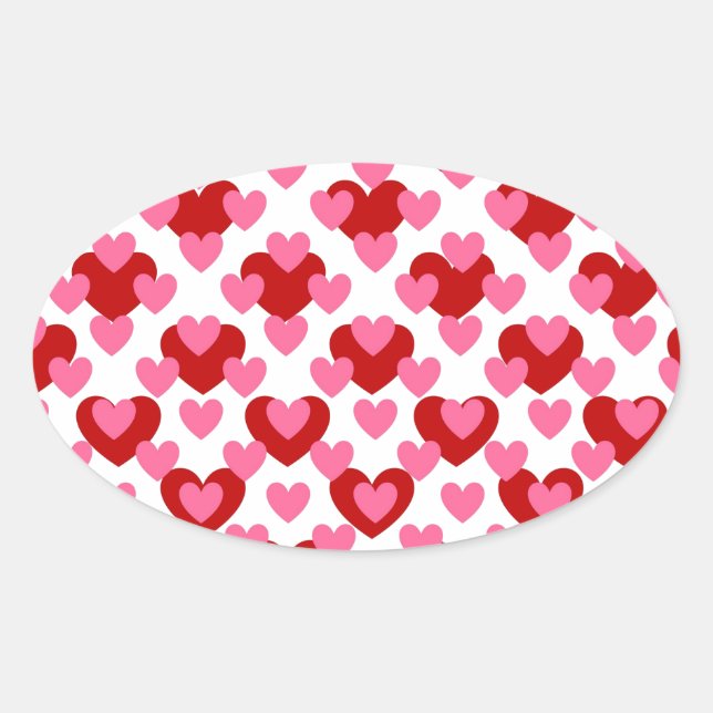 Pegatina Ovalada Patrón cardíaco (Anverso)
