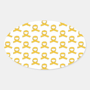 Pegatina Ovalada Patrón de cinta dorada