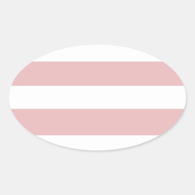 Pegatina Ovalada Patrón de rayas blancas rosadas modernas (Anverso)