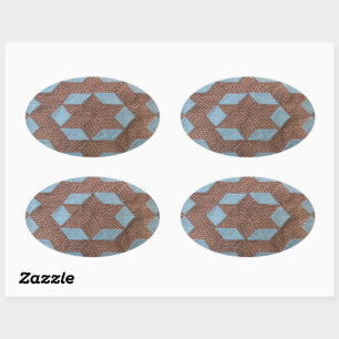 Pegatina Ovalada Patrón de tejido - Castillo