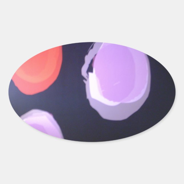 Pegatina Ovalada Patrón moderno colorido Polka Dot Art Imprimir (Anverso)