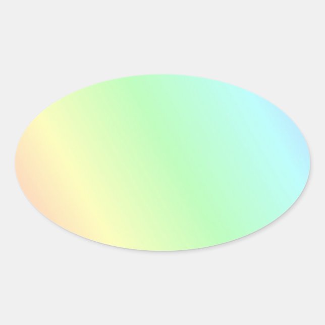 Pegatina Ovalada Patrón pastel multicolor (Anverso)