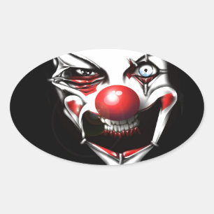 Pegatina Ovalada Payaso malvado