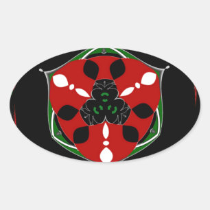 Pegatina Ovalada "Paz: con Escudo Emblema"