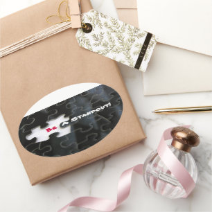 Pegatina Ovalada Pedazo que falta del rompecabezas