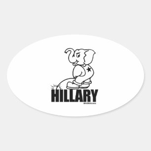 Pegatina Ovalada Pee on Hillary