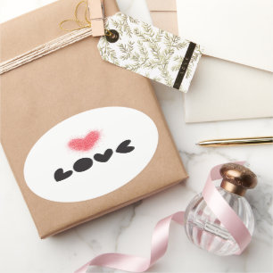 Pegatina Ovalada Pegatina, Lebel - Amor Rojo