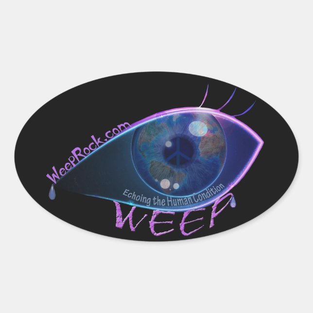 Pegatina Ovalada Pegatina-WEEP el logo de la banda (Anverso)