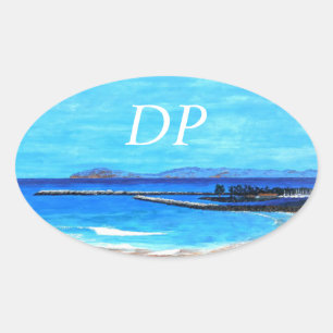 Pegatina Ovalada Pegatinas antiparachoques bubblepacífico, puerto o