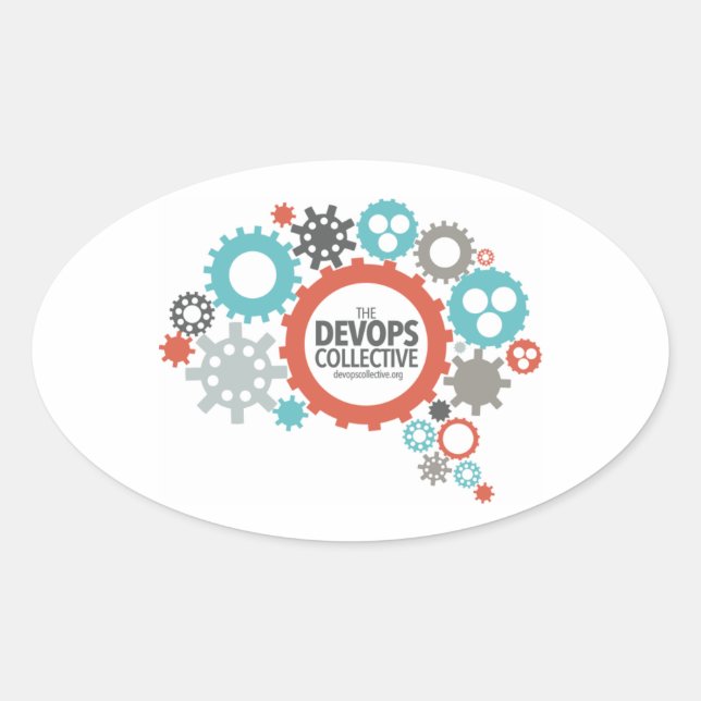 Pegatina Ovalada Pegatinas colectivos DevOps (Anverso)