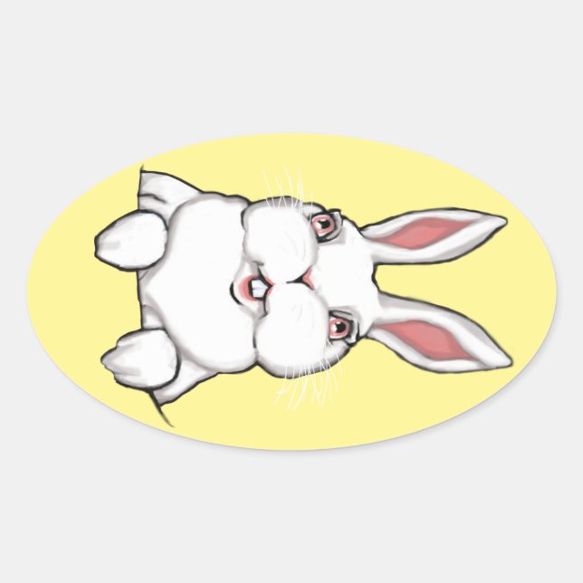 Pegatina Ovalada Pegatinas Conejitos de Pascua Personalizados Pegat (Anverso)