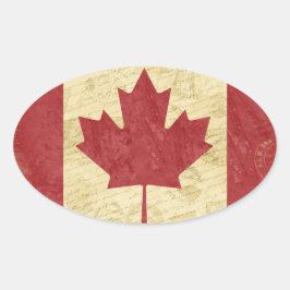 Pegatina Ovalada Pegatinas de Bandera de Canadá