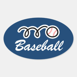 Pegatina Ovalada Pegatinas de béisbol de forma ovalada   personaliz