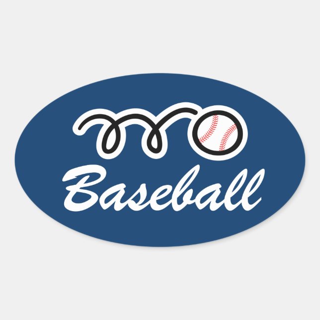 Pegatina Ovalada Pegatinas de béisbol de forma ovalada | personaliz (Anverso)