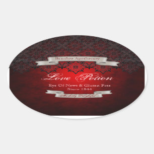 Pegatina Ovalada Pegatinas de botellas de Halloween de la poción de