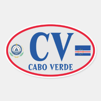 Pegatina Ovalada Pegatinas de Cabo Verde y Cabo Verde
