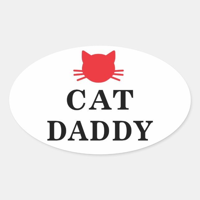 Pegatina Ovalada Pegatinas de Cat Daddy Oval (Anverso)