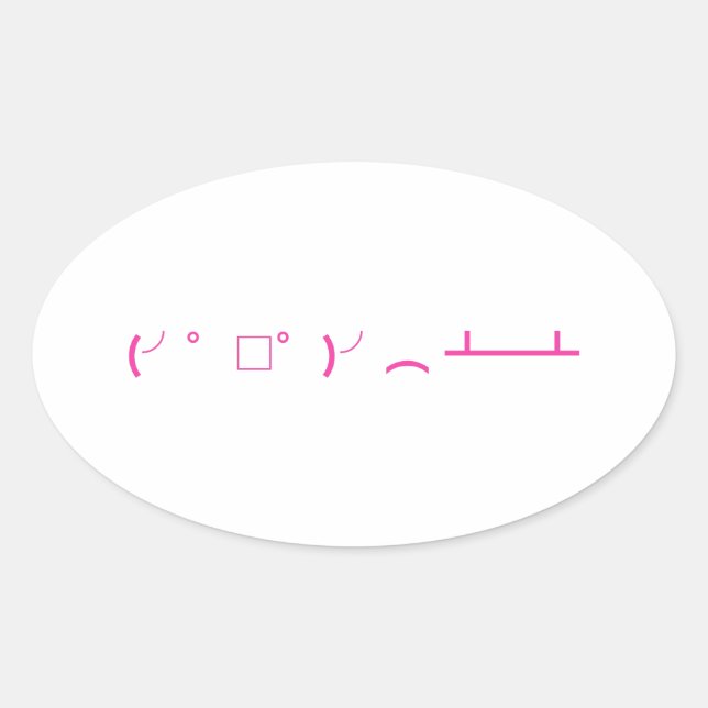 Pegatina Ovalada pegatinas de emoji de tableflip.club (Anverso)