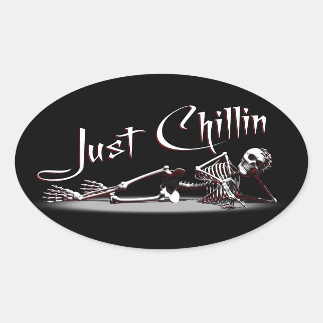 Pegatina Ovalada Pegatinas de Just Chillin (Anverso)