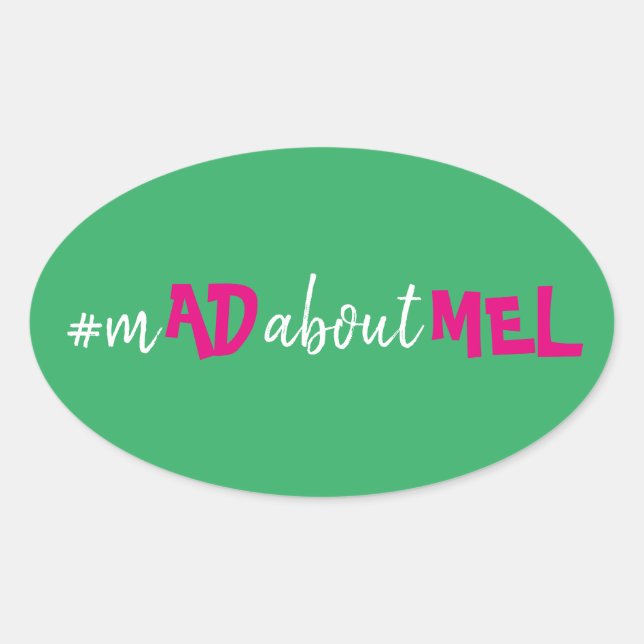 Pegatina Ovalada Pegatinas de la Bachelorette de la caja de favorit (Anverso)