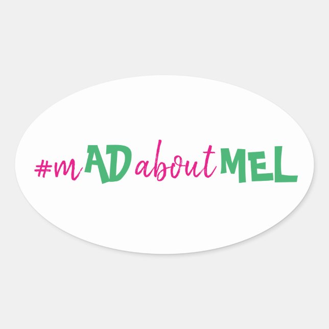 Pegatina Ovalada Pegatinas de la Bachelorette de la caja de favorit (Anverso)