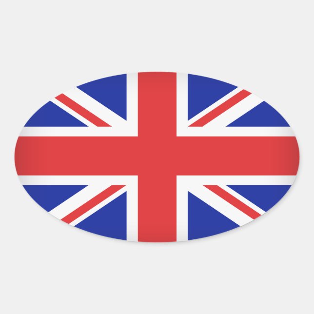 Pegatina Ovalada Pegatinas de la Bandera Británica (Anverso)