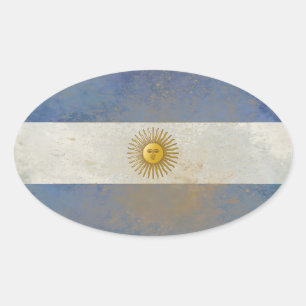 Pegatina Ovalada Pegatinas de la Bandera de Argentina