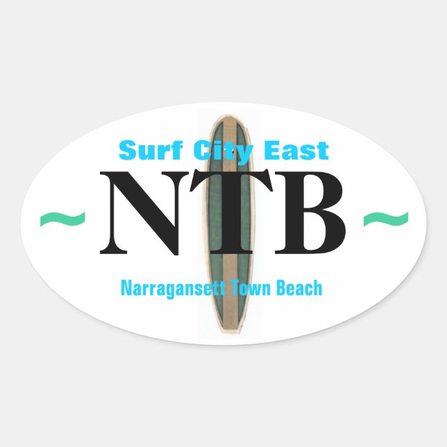 Pegatina Ovalada Pegatinas DE LA CIUDAD DE SURF ORIENTE (4) (Anverso)