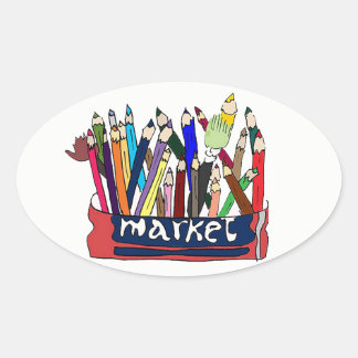 Pegatina Ovalada pegatinas de lápiz