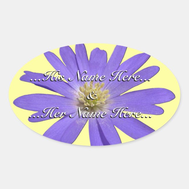Pegatina Ovalada Pegatinas de margaría Pegatinas de margarita perso (Anverso)
