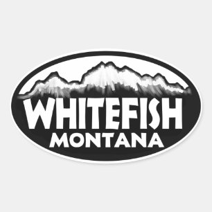 Pegatina Ovalada Pegatinas de montaña de Whitefish Montana oval